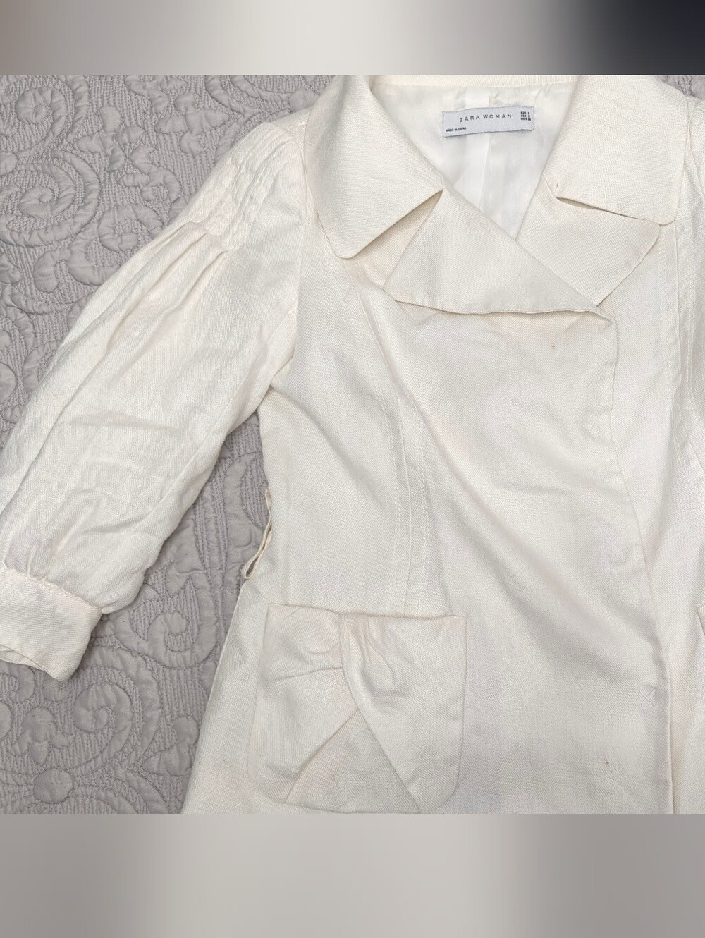Zara Off-White Lightweight Trench Coat